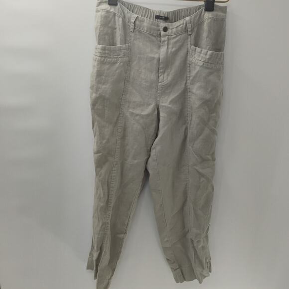 Cynthia Rowley Pants Women's Size Large Gray Pull On Jogger Linen Blend - Picture 1 of 9